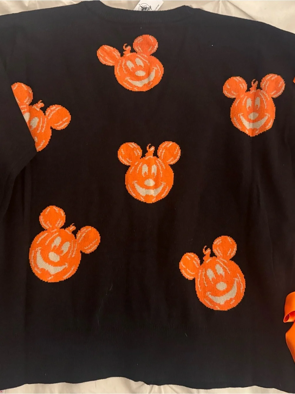 NWT DISNEY PARKS x HER UNIVERSE MICKEY MOUSE  PUMPKIN & BOW CARDIGAN SIZE MEDIUM